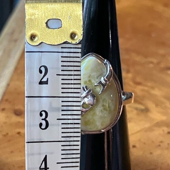 Natural Connemara Marble Sterling Silver Claddagh Ring Size 7 - Picture 7 of 9